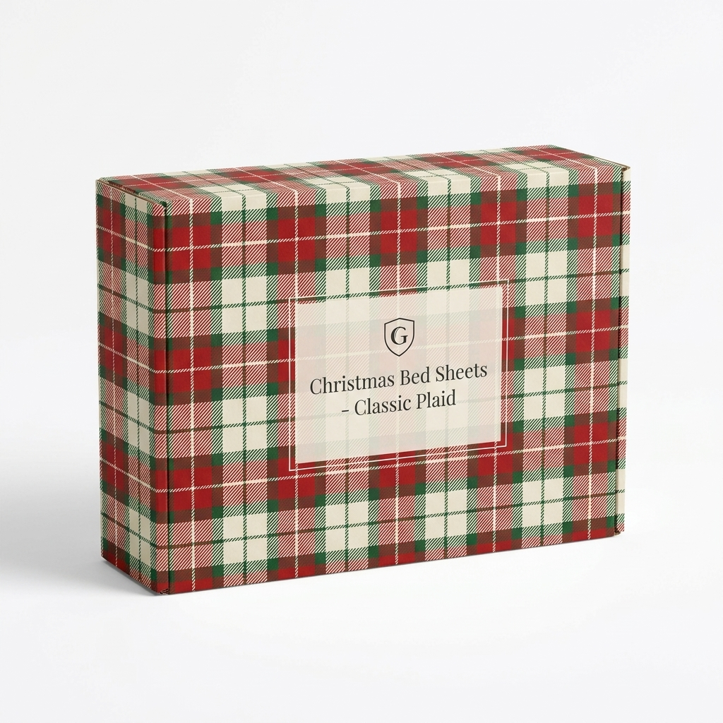 Christmas Bed Sheets - Classic Plaid box