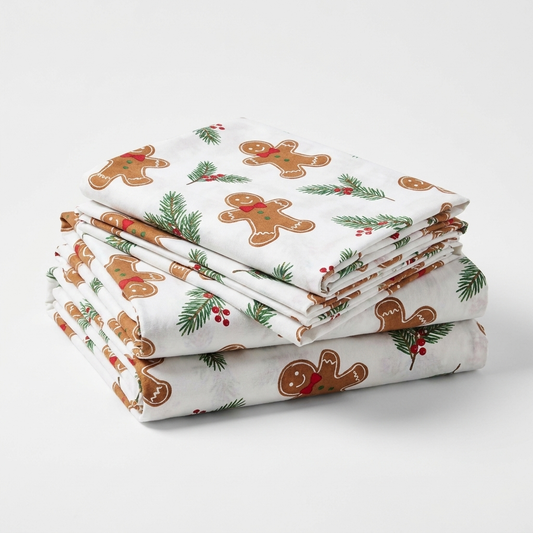 Christmas Bed Sheets - Gingerbread Friends