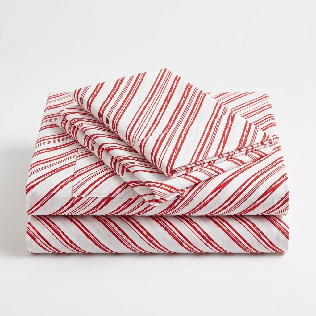 Christmas Bed Sheets - Candy Cane Stripe