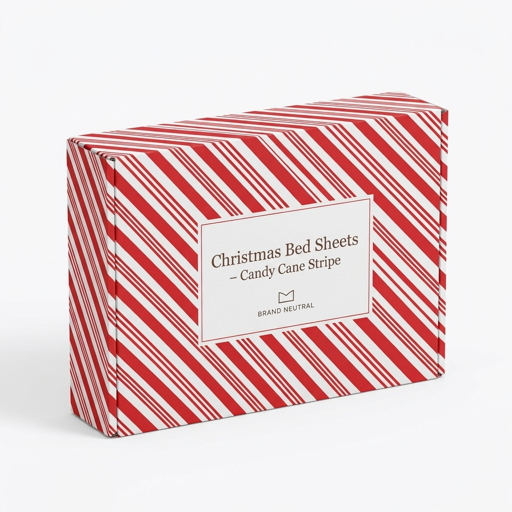 Christmas Bed Sheets - Candy Cane Stripe box