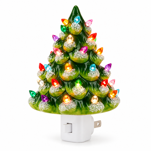 Vintage Christmas Tree Night Light with multicoloured bulbs