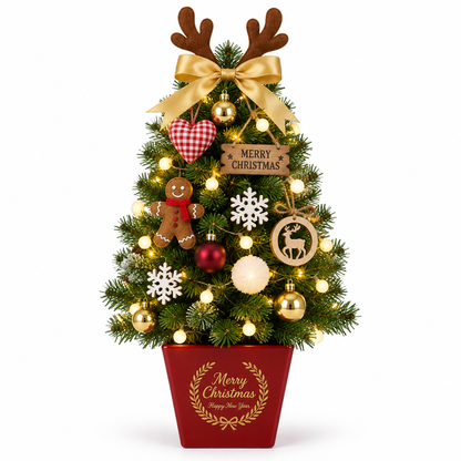 Gold Reindeer mini Christmas tree